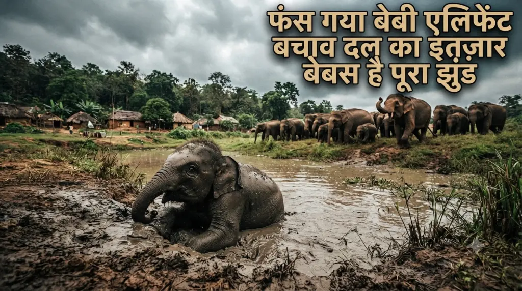 रायगढ़ जिले में तलाब में डूबने सेबेबी एलिफेंट की हुई मौत